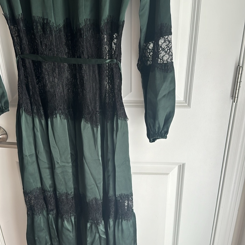 New Women’s Johnny Was Midnight 100% Silk Maxi Dress (musing black slip!) - Picture 11 of 13